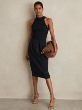 Women - Petite Tailored Midi Suit Skirt in Navy | Reiss