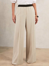 Women - Petite Wide-Leg Elasticated-Waist Trousers in Neutral | Reiss