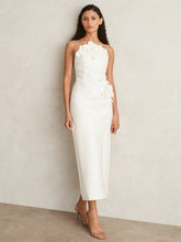 Women - Acler Ivory Petal Detail Fitted Midi Dress in Ivory | Reiss
