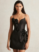 Women - Acler Petal Detail Fitted Mini Black Dress in Black | Reiss