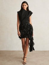 Women - Acler Layered Ruffle Mini Black Dress in Black | Reiss