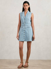 Women - Paige Denim Button-Through Mini Dress in Jocelyn Blue | Reiss