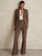 Women - Petite Flared Suit Trousers in Mink Neutral | Reiss