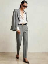 Women - Petite Check Slim-Fit Suit Trousers in Grey | Reiss
