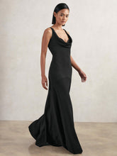 Women - Cowl-Neck Sleeveless Maxi Dress in Black | Reiss